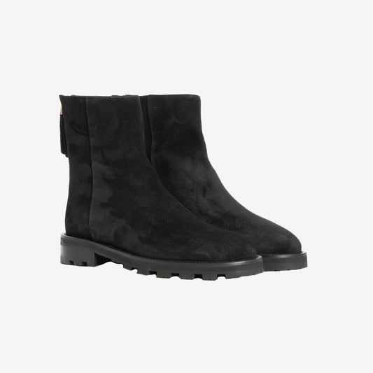 STIVALETTO ALLA CAVIGLIA IN CAMOSCIO NERO CON ZIP SUL RETRO ISA - Nero | Roberto Festa