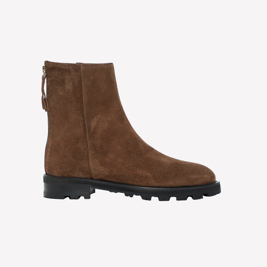 STIVALETTO ALLA CAVIGLIA IN CAMOSCIO MARRONE CON ZIP SUL RETRO ISA - Marrone | Roberto Festa
