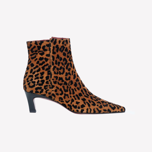 STIVALETTO IN CAMOSCIO CON STAMPA LEOPARDATA CON TACCO MEDIO MILIA - Leopardato | Roberto Festa