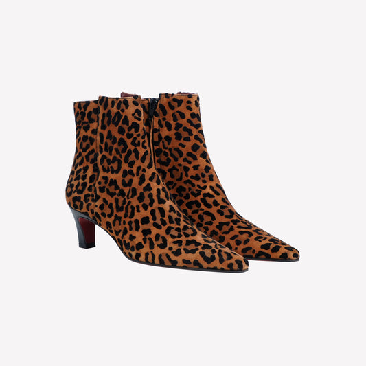 STIVALETTO IN CAMOSCIO CON STAMPA LEOPARDATA CON TACCO MEDIO MILIA - Leopardato | Roberto Festa