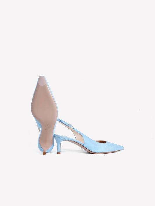 SLINGBACK IN CAMOSCIO COLOR CARTA DA ZUCCHERO ADISA - Azzurro | Roberto Festa