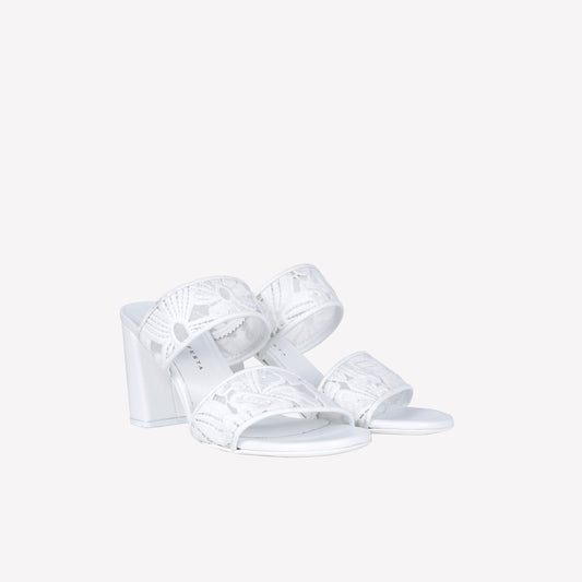 SANDALO IN TESSUTO MACRAME' CON TULLE ALINA - Scarpe Donna: Calzature eleganti
