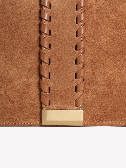 BORSA SPALLA IN CROSTA COLOR CUOIO CON CINTURA CENTRALE ALMA - Marrone | Roberto Festa