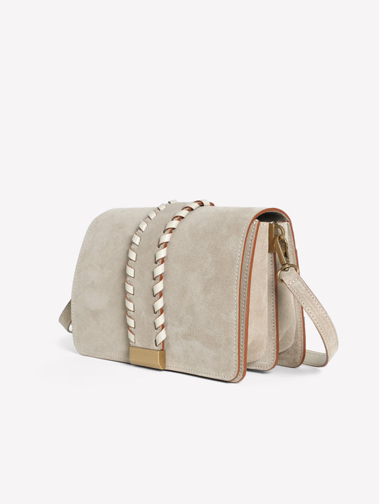 BORSA SPALLA IN CROSTA COLOR TAUPE CON CINTURA CENTRALE ALMA - Marrone | Roberto Festa