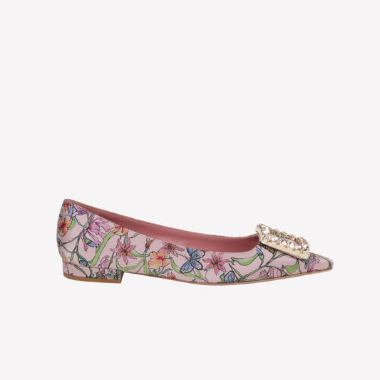 ballerina flat in garden phard con accessorio strass in tinta amaia - Scarpe Donna: Calzature eleganti
