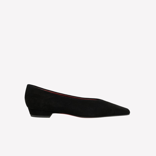 BALLERINA A PUNTA IN CAMOSCIO NERO AMER - Nero | Roberto Festa
