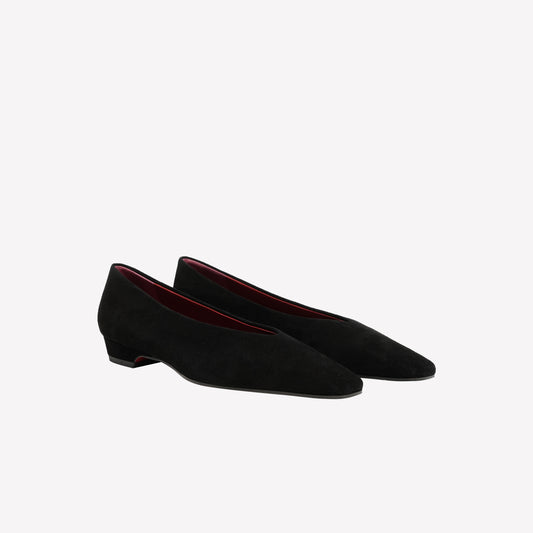 BALLERINA A PUNTA IN CAMOSCIO NERO AMER - Nero | Roberto Festa