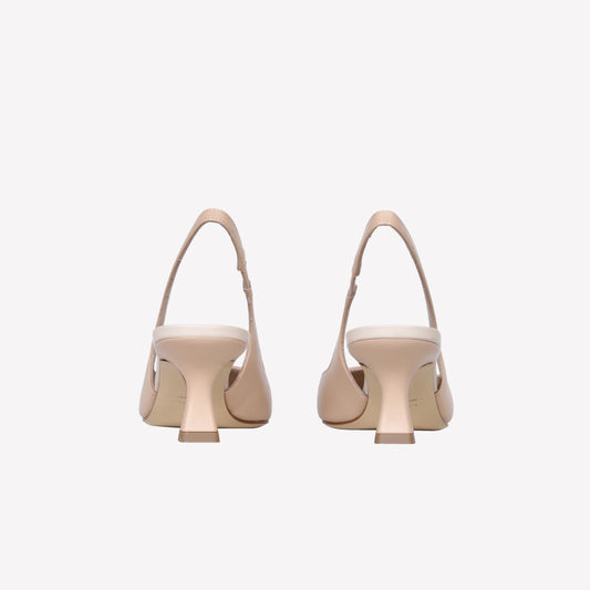 SLINGBACK IN PELLE COLOR COOKIE CON DETTAGLI BURRO ARABEL - Beige | Roberto Festa