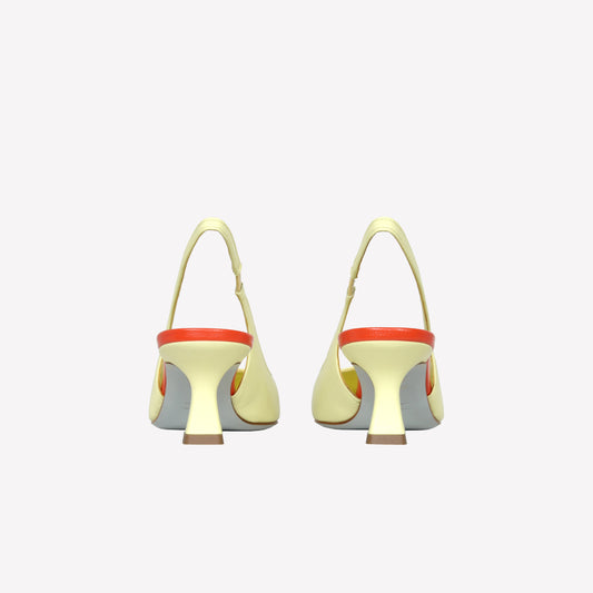 SLINGBACK IN PELLE COLOR MIMOSA CON DETTAGLI MANDARINO ARABEL - Giallo | Roberto Festa