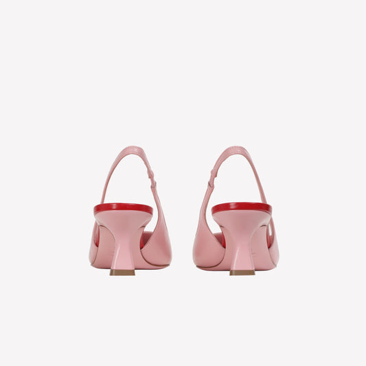SLINGBACK IN PELLE COLOR PEONIA CON DETTAGLI ROSSI ARABEL - Rosa | Roberto Festa