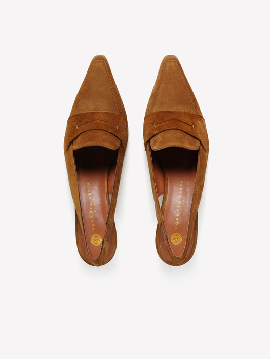 SLINGBACK IN CROSTA COLOR CUOIO ARTEMIDE - Marrone | Roberto Festa