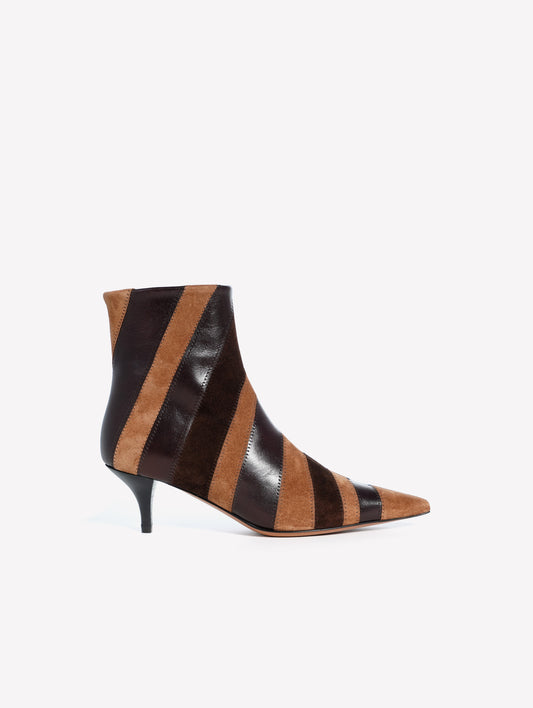 STIVALETTO IN PELLE PATCHWORK MARRONE E TACCO MEDIO ASHANTY - Nuovi Arrivi | Roberto Festa