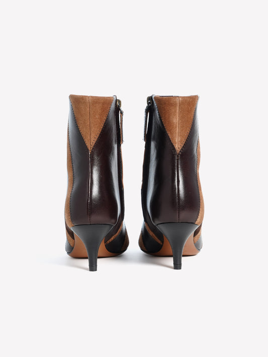 STIVALETTO IN PELLE PATCHWORK MARRONE E TACCO MEDIO ASHANTY - Marrone | Roberto Festa