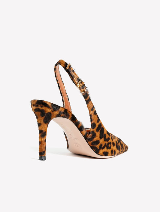 SLINGBACK IN CAVALLINO LEOPARDATO CON TACCO MEDIO ATLANTE - Marrone | Roberto Festa