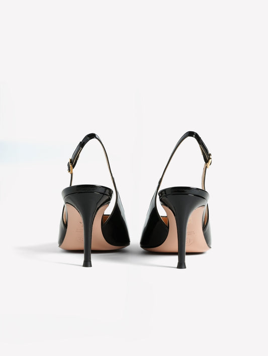 SLINGBACK IN VERNICE NERA CON TACCO MEDIO ATLANTE - Nero | Roberto Festa
