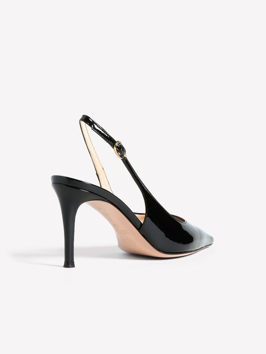 SLINGBACK IN VERNICE NERA CON TACCO MEDIO ATLANTE - Nero | Roberto Festa