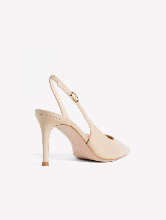 SLINGBACK IN NAPPA COLOR NUDE CON TACCO MEDIO ATLANTE - Beige | Roberto Festa