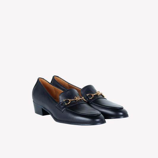 MOCASSINO IN NAPPA CON ACCESSORIO MORSETTO ORO AXEL - Last Chance Mocassini | Roberto Festa