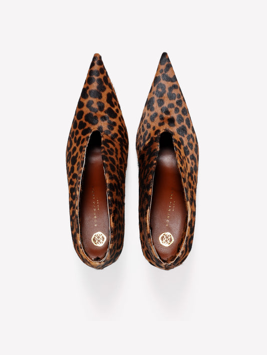 DÉCOLLETÉ IN CAVALLINO LEOPARDATO CON TACCO A SPILLO BARIA - Leopard | Roberto Festa