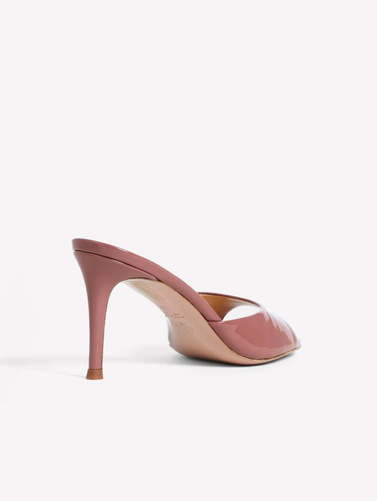 MULE IN VERNICE COLOR PHARD CON TACCO MEDIO BOA - Rosa | Roberto Festa