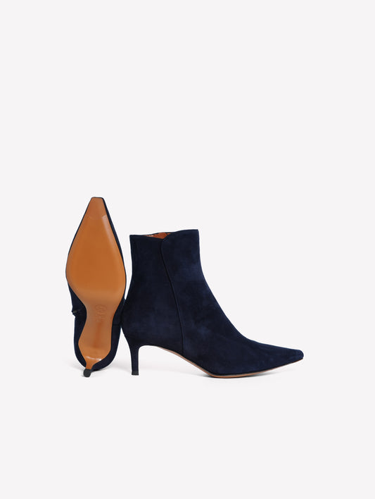 STIVALETTO IN CAMOSCIO NAVY CON TACCO MEDIO BRINA - Blu navy | Roberto Festa