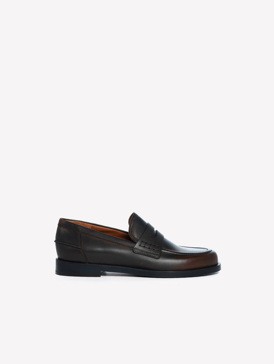 MOCASSINO IN PELLE MARRONE E NERO CATY - Marrone | Roberto Festa