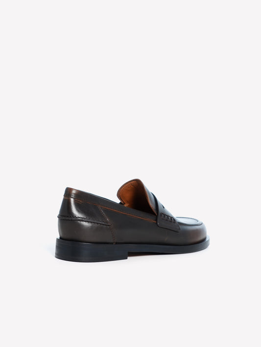 MOCASSINO IN PELLE MARRONE E NERO CATY - Marrone | Roberto Festa
