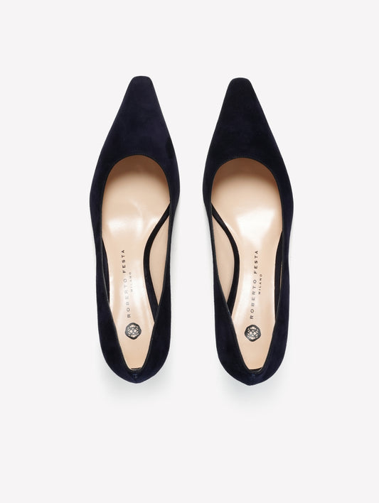 DECOLLETE' IN CAMOSCIO BLU NAVY CERERE - blu | Roberto Festa