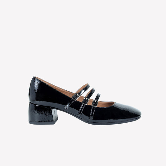 DECOLLETE’ MARY JANE IN VERNICE NERA CON CINTURINI CIRCE - Back to Office | Roberto Festa