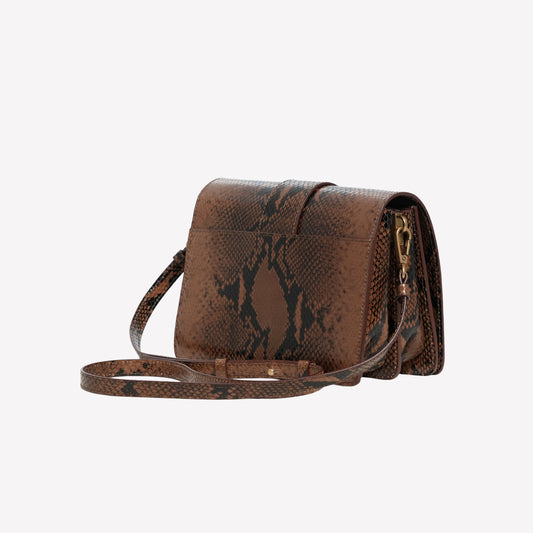 BORSA A SPALLA IN PELLE DI AGNELLO CON STAMPA PITONE CLIZIA - Borse | Roberto Festa