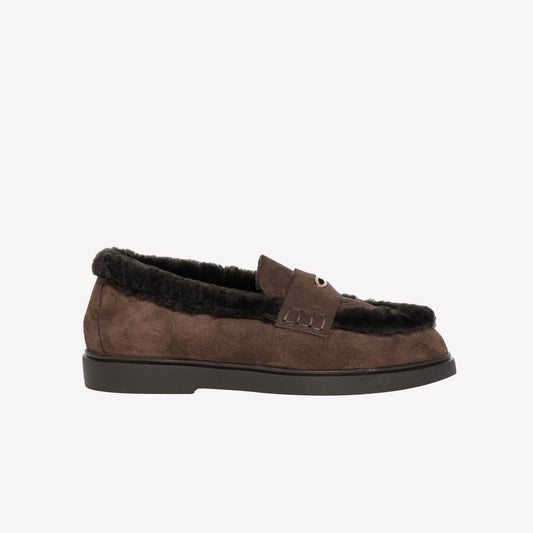 LOAFER IN PELLE SCAMOSCIATA COLOR MOGANO DANESA - Marrone | Roberto Festa