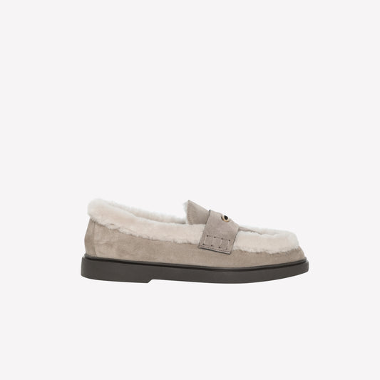 LOAFER IN PELLE SCAMOSCIATA COLOR TAUPE DANESA - Marrone | Roberto Festa