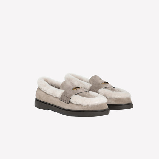 LOAFER IN PELLE SCAMOSCIATA COLOR TAUPE DANESA - Marrone | Roberto Festa