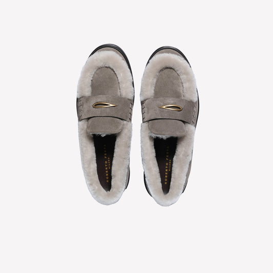 LOAFER IN PELLE SCAMOSCIATA COLOR TAUPE DANESA - Marrone | Roberto Festa