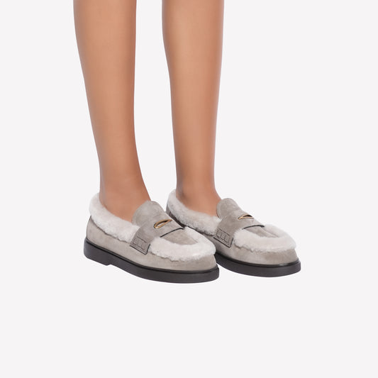 LOAFER IN PELLE SCAMOSCIATA COLOR TAUPE DANESA - Marrone | Roberto Festa