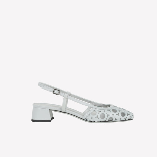 SLINGBACK IN PELLE ICE CON LAVORAZIONE CUT OUT DILLY - Prodotti | Roberto Festa