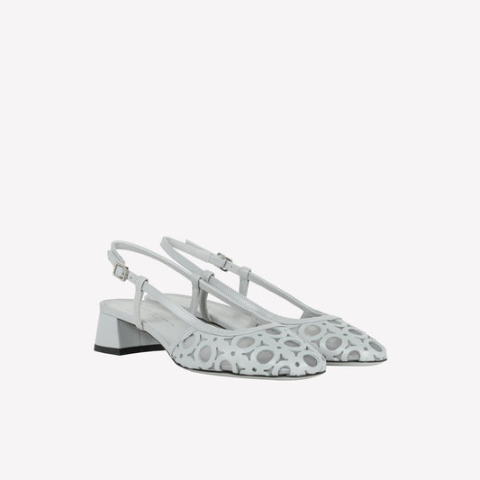 SLINGBACK IN PELLE ICE CON LAVORAZIONE CUT OUT DILLY - Prodotti | Roberto Festa