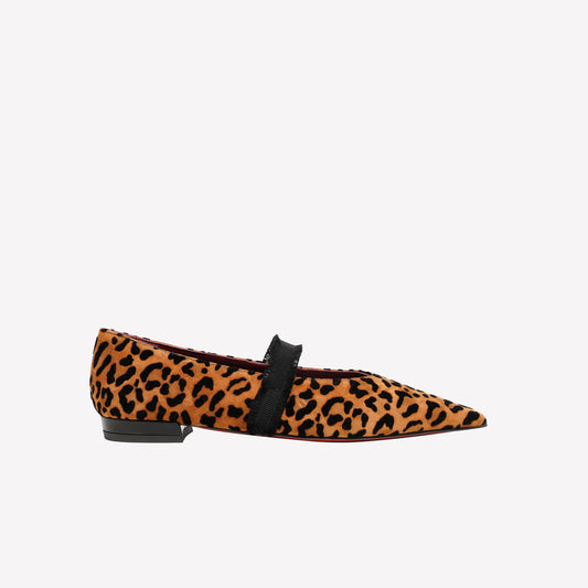 BALLERINA IN CAMOSCIO FLOCCATO LEOPARDATO CON ELASTICO SU COLLO DEL PIEDE ELIOR - Leopardato | Roberto Festa