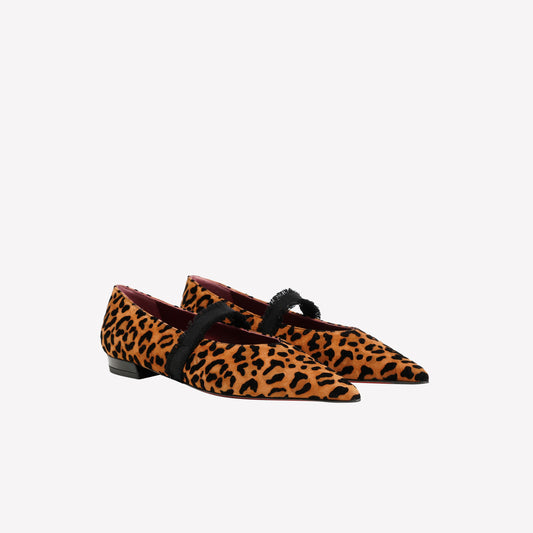 BALLERINA IN CAMOSCIO FLOCCATO LEOPARDATO CON ELASTICO SU COLLO DEL PIEDE ELIOR - Leopardato | Roberto Festa