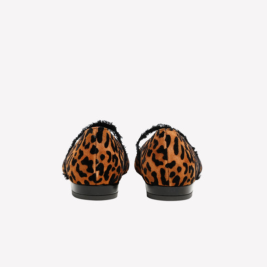 BALLERINA IN CAMOSCIO FLOCCATO LEOPARDATO CON ELASTICO SU COLLO DEL PIEDE ELIOR - Leopardato | Roberto Festa