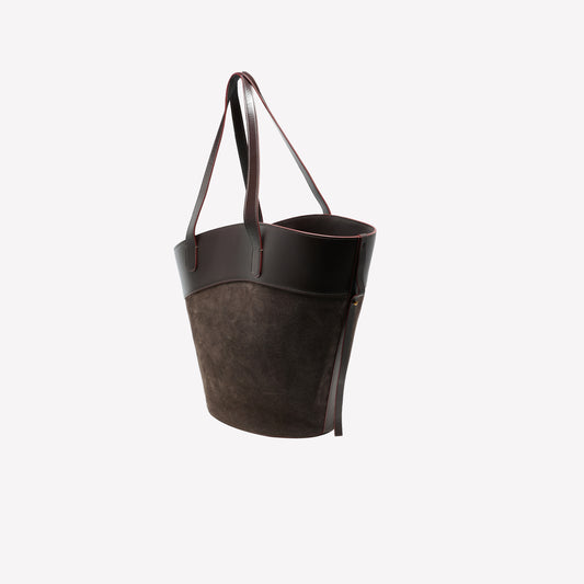 BORSA SECCHIELLO IN PELLE SCAMOSCIATA COLOR TESTA DI MORO ELISEA - Borse | Roberto Festa