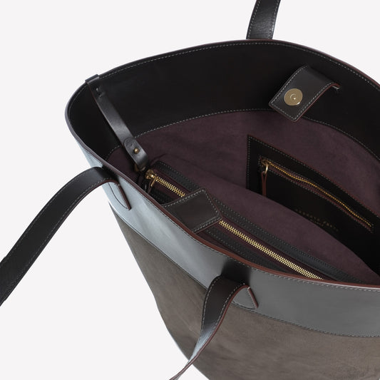 BORSA SECCHIELLO IN PELLE SCAMOSCIATA COLOR TESTA DI MORO ELISEA - Marrone | Roberto Festa