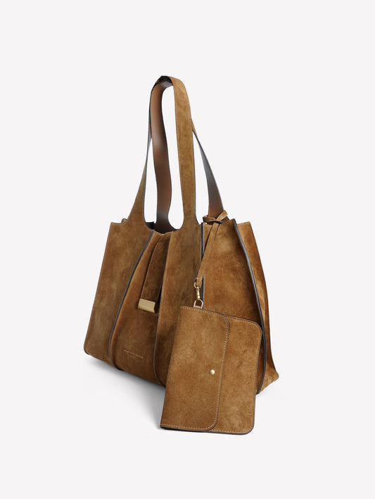 BORSA A SPALLA IN PELLE MARRONE OLIVA ELOISE - Marrone | Roberto Festa
