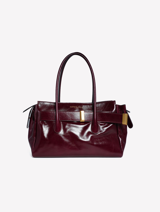 BORSA A SPALLA IN PELLE BORDEAUX EMERALDA - Bordeaux | Roberto Festa
