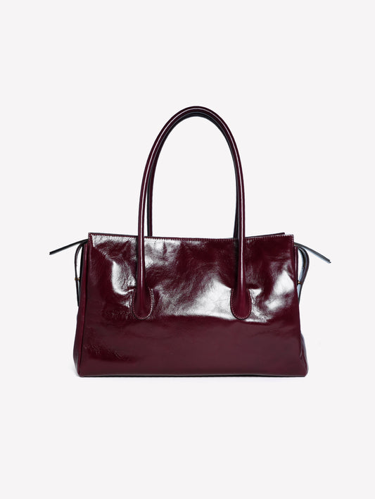 BORSA A SPALLA IN PELLE BORDEAUX EMERALDA - Bordeaux | Roberto Festa