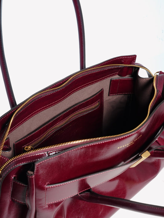 BORSA A SPALLA IN PELLE BORDEAUX EMERALDA - Bordeaux | Roberto Festa