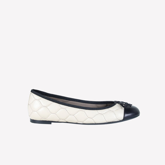 BALLERINA IN NAPPA ALCE CON RICAMO TRAPUNTATO E PUNTINA FLY - Back to Office | Roberto Festa