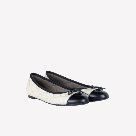 BALLERINA IN NAPPA ALCE CON RICAMO TRAPUNTATO E PUNTINA FLY - Back to Office | Roberto Festa
