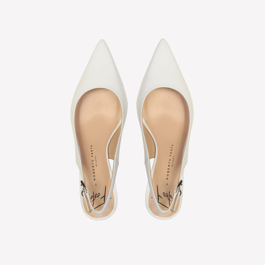 slingback in nappa bianco frans - Bianco | Roberto Festa