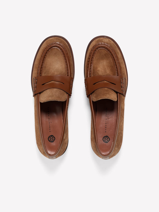MOCASSINO IN CROSTA COLOR CUOIO IDREA - Marrone | Roberto Festa